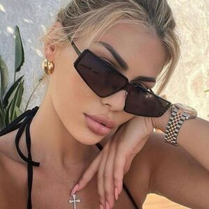 SALE! NEW Balenciaga BB0192S 001 Black Shiny Rectangle Unisex Sunglasses